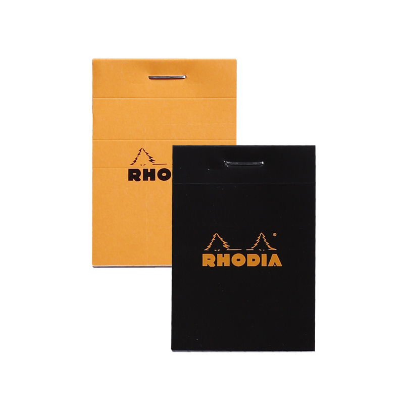 Rhodia No. 11 orange staplebound pocket pad, product photograph