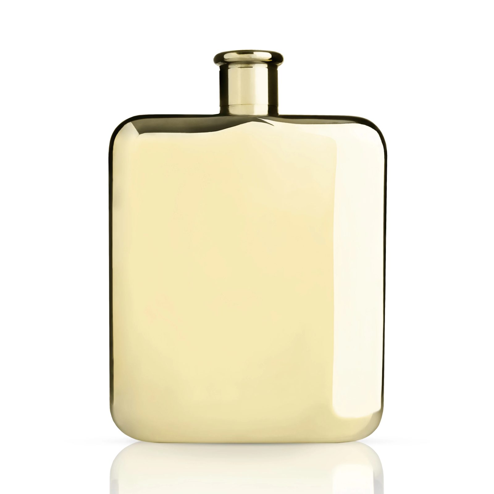 Viski Belmont gold-plated 6 oz flask, product photograph